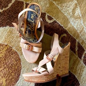Sam Edelman Peach Sandal Wedges